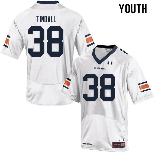 Youth #38 Barrett Tindall Auburn Tigers College Football Jerseys Sale-White